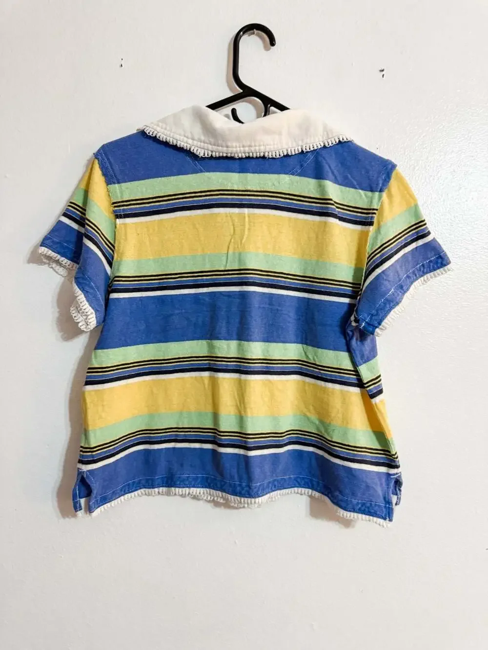 We The Free Striped Knit Polo Short Sleeve Cardigan